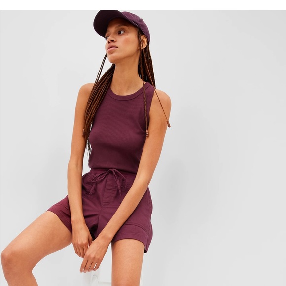 NWT  GAP Pull-On Utility Shorts with Washwell  Color: Purple Plum Pudding LARGE - Picture 1 of 2